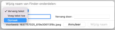 bestanden hernoemen op een macbook