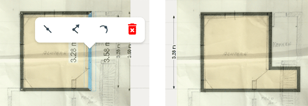 floorplanner schuine kamer tekenen