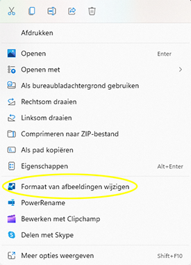 fotos verkleinen windows met rechtermuisknop