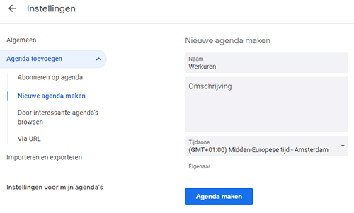 google agenda maken