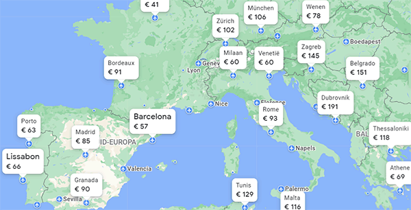 google goedkope vliegtickets zonder bestemming