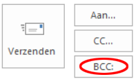 outlook mail versturen met bcc