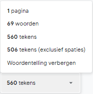 woorden tellen google docs