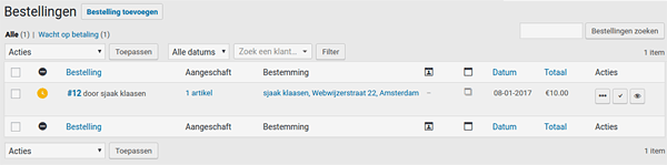 woocommerce bestellingen